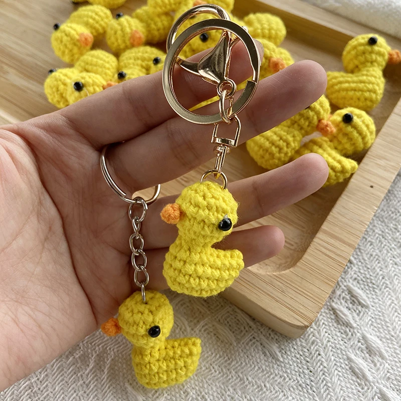 Crochet Pendant Yellow Duck High Quality Cotton Thread Hand DIY Decorative Gifts Clothing Decoration Mini Duck