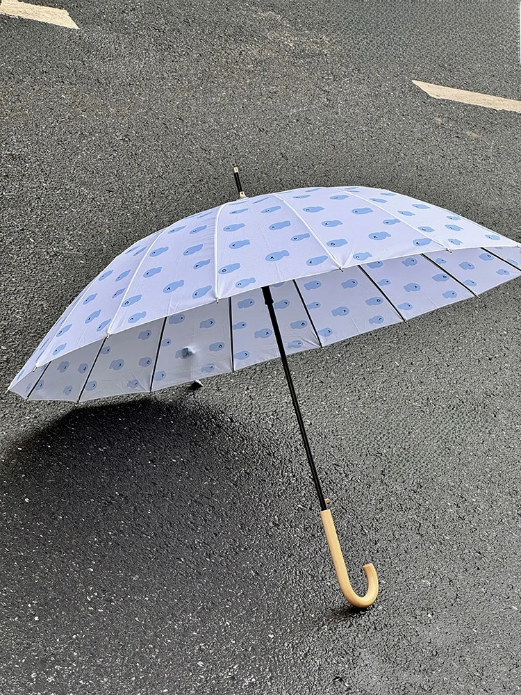 

Корейский зонт Serein Sle, большой Auatic с длинной ручкой, солнечный костюм двойного назначения, непромокаемый, усиленный для двух человек