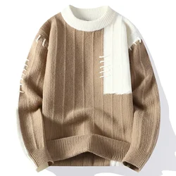 Men Streetwear Knitted Pullovers New Fashion Man O-neck Sweaters Loose Casual Sweaters Quality Male Pullovers Winter Clothing 4X