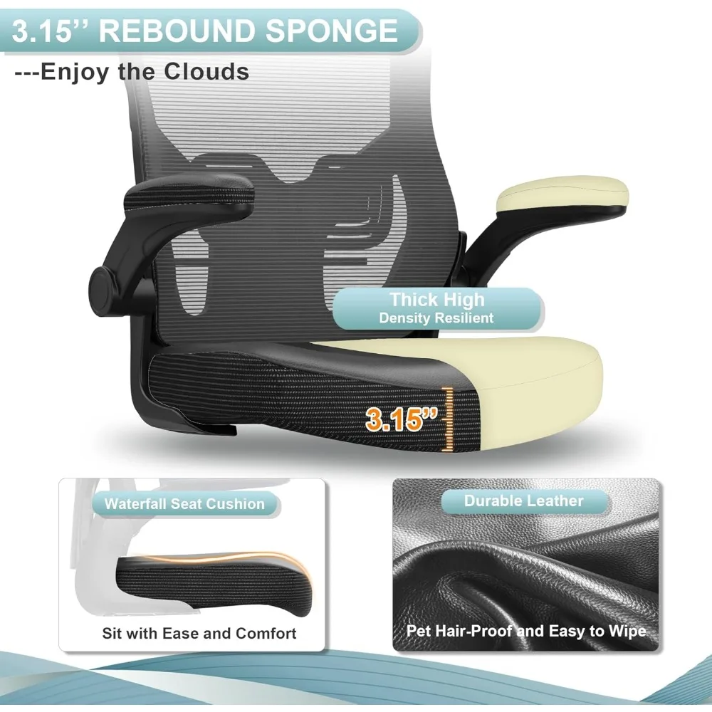 Ergonomic High-Back Office Chair with Adjustable Height for Home and Executive Desk Support