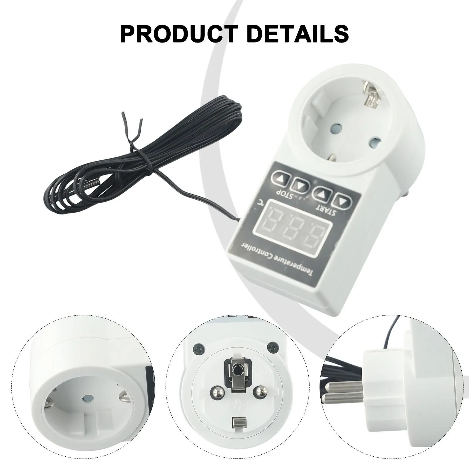 

Temperature Switch Thermostat Sockets Digital EU Plug Heating LCD Display Plastic Temperature Controller Timer