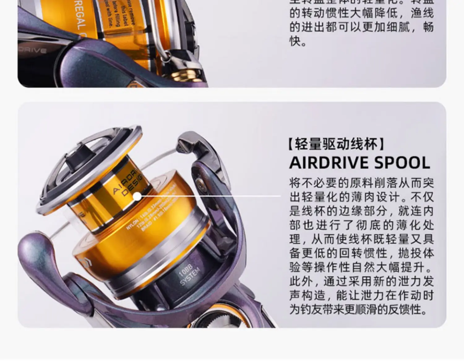 24 DAIWA REGAL CS LT Spinnrolle 9+1BB Maximale Bremskraft 5-12kg Angelrolle mit tiefer Spule für lange Würfe und zum Spinnfischen – Detail 3