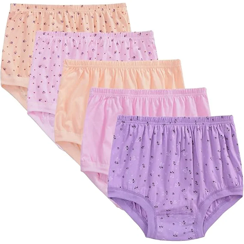 

5Pcs Cotton Panties for Women Underwear High Waist Briefs LadiesFull Coverage Soft Breathable Panties Sexy Lingerie