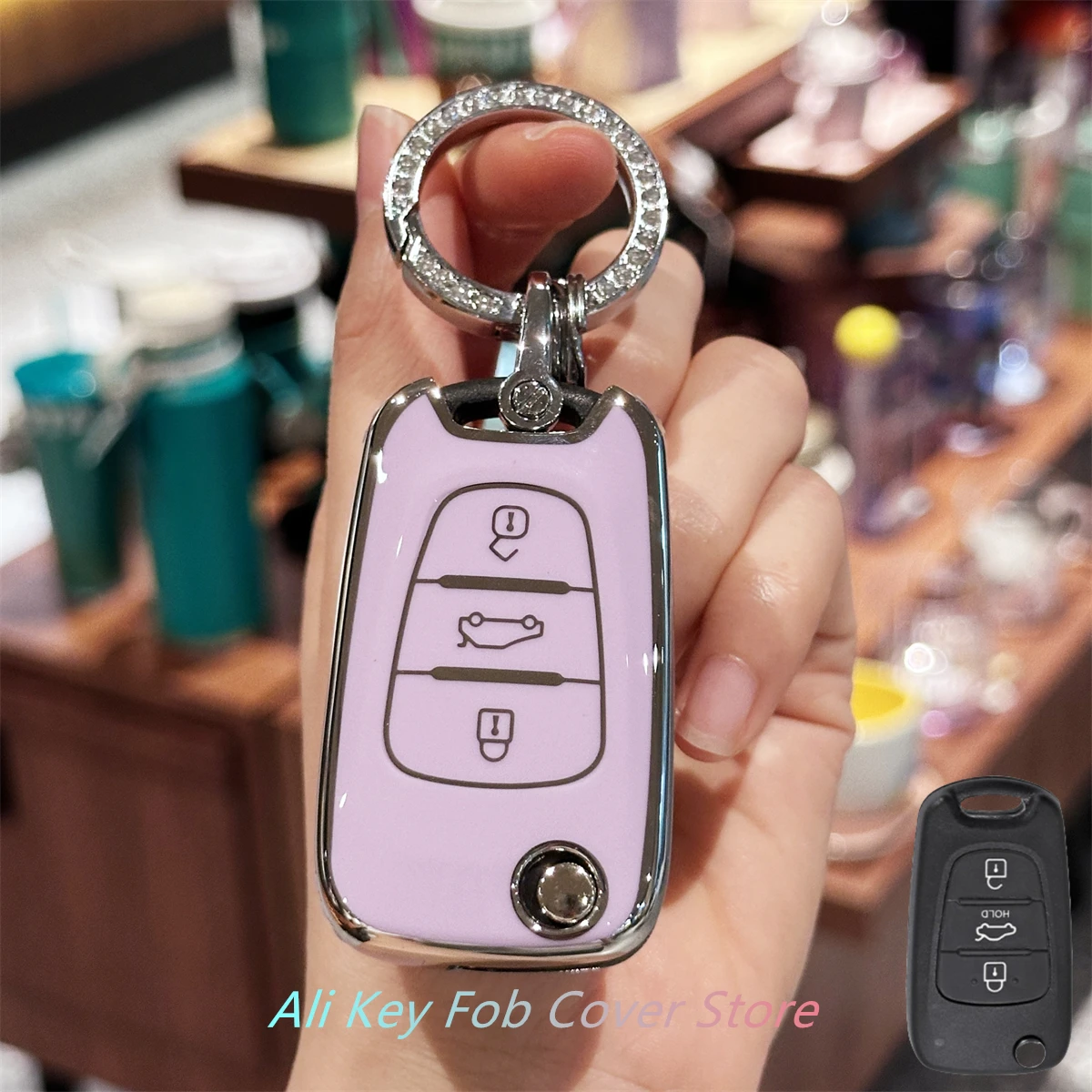 Key Fob Cover for Hyundai i10 i20 ix20 i30 ix35 for Kia Ceed Soul Sportage Venga Keychain Lanyard