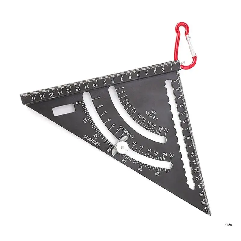 

Adjustable Ruler Multifunction Aluminum Rafter Square Carpenter Square Carpentry Framing Square with Hook