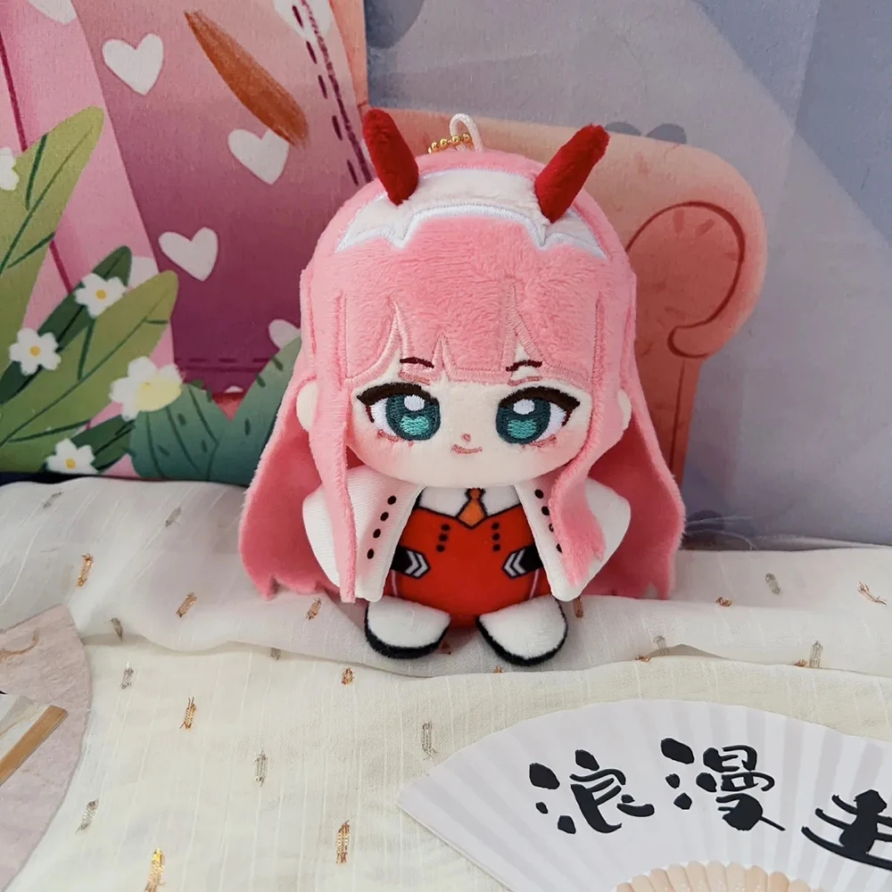 Anime DARLING In The FRANXX Zero Two Cosplay Keychain Cute Plush Cotton Doll Backpack Pendant Keyring Accessories - view 5