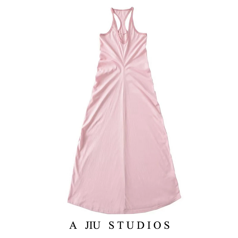 

Sexy Spicy Girl Pure Desire Sle Slimming Pleated Waist Vest Dr Women's Summer Long Skirt Wrap Bodycon Dr Sweet Spicy