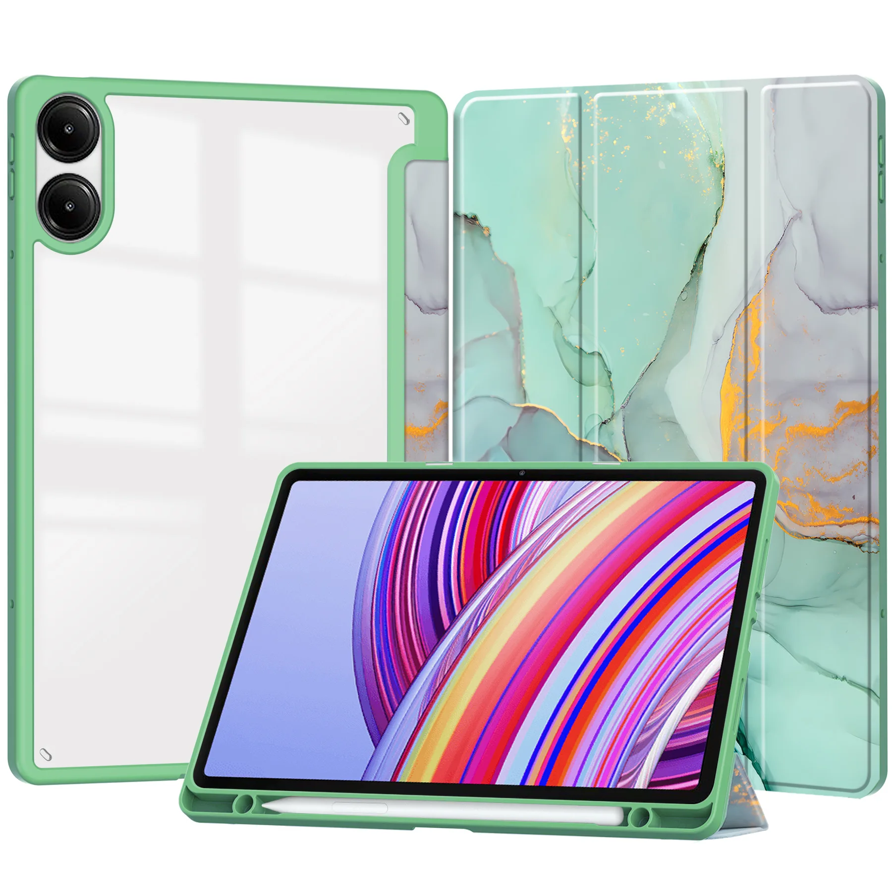 Für Xiaomi Poco Pad Redmi Pad Pro 12.1 Hülle Acryl Dreifach Faltbarer Ständer Stifthalter Stoßfeste Abdeckung – Detail 2