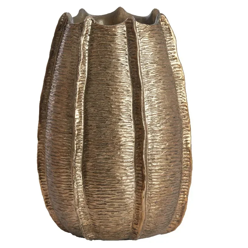 9 Inch High Quality Wooden Vase Decorated with Bamboo Design Nature-Friendly Decor for Modern And Antique Gardens