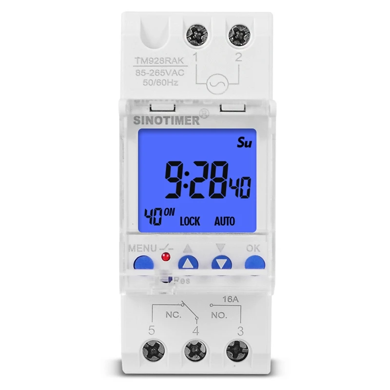 SINOTIMER-Instrumento de llamada inteligente TM928RAKL, temporizador con pantalla grande, 85-265V, 16A, 1 piezas