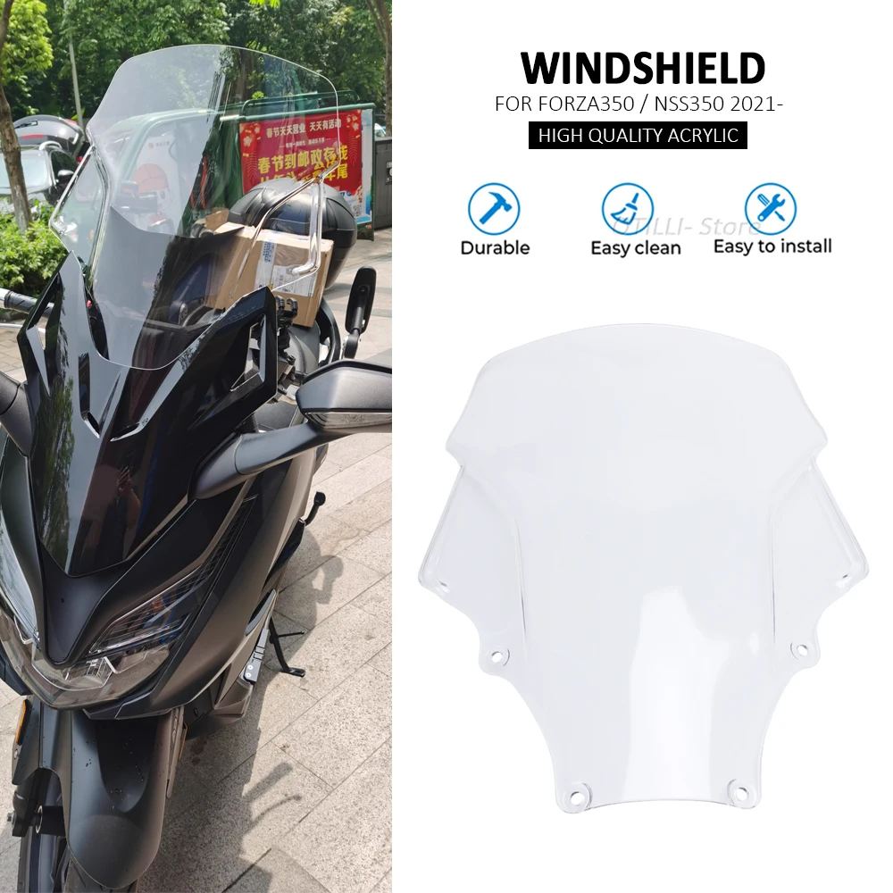 

NEW Motorcycle Accessories Acrylic Front WindScreen Windshield Deflector Viser For HONDA FORAZ350 NSS350 Forza 350 NSS 350