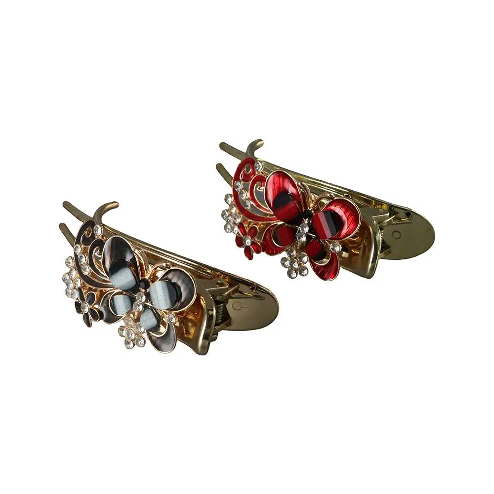 Headwear Hairstyle Tools Flower Metal Butterfly Hair Clip Female Hair Accessories Rhinestone Duckbill Clip Korean Style Hairpin