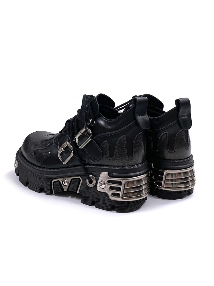 

Heightening Rock Punk Style Thick Bottom Shoes Dark Subculture Cyber Shoes Handsome Shoes Unisex Casual Leather Shoes