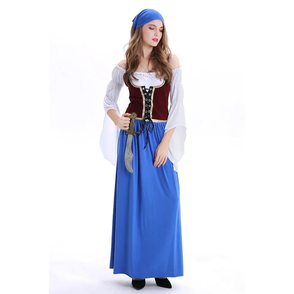 Halloween Adult Pirate Captain Cosplay Costumes Female Beer Skirt