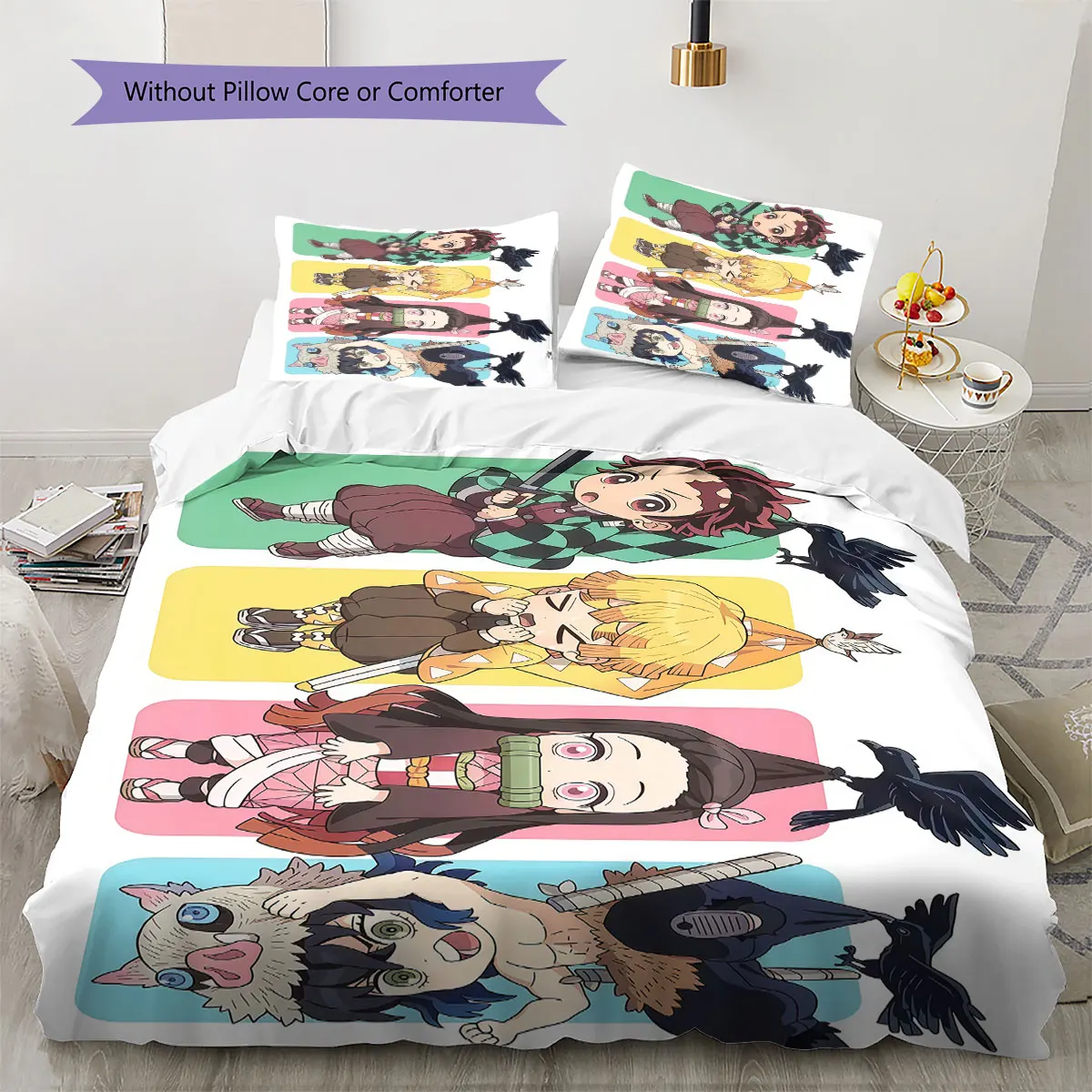 Demon Slayer Soft Duvet Cover Child's Bedding Set,Extra Large Size Christmas Gifts Various Sizes Available -HE12