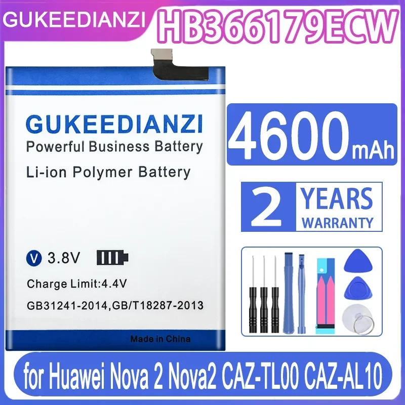 

Сменный аккумулятор GUKEEDIANZI для Huawei Nova 2 Nova2 CAZ-TL00 HB366179ECW, аккумулятор для телефона, батареи 4600 мАч