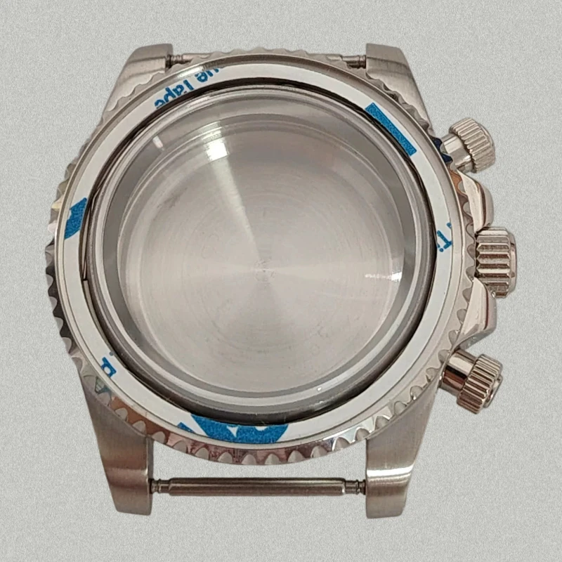 316L Stainless Steel VK63 Case 40mm Diver Silver Sapphire Glass Watch Case Fit Vk63 Quartz Movement