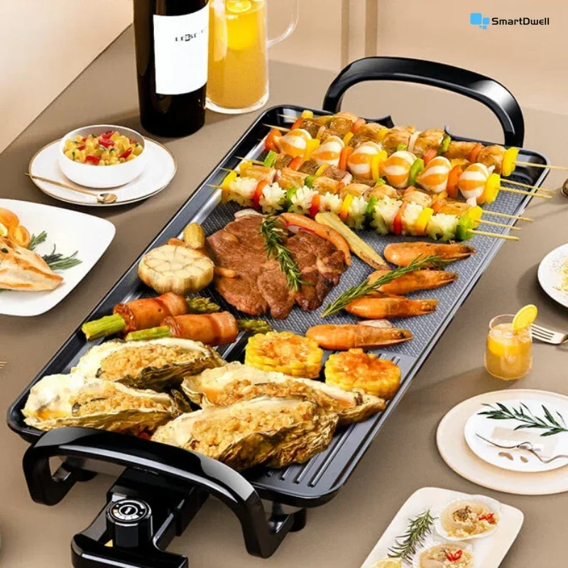 Barbecue machine - Household barbecue stove. Less smoke. Multifunctional. Indoor and outdoor electric baking tray.