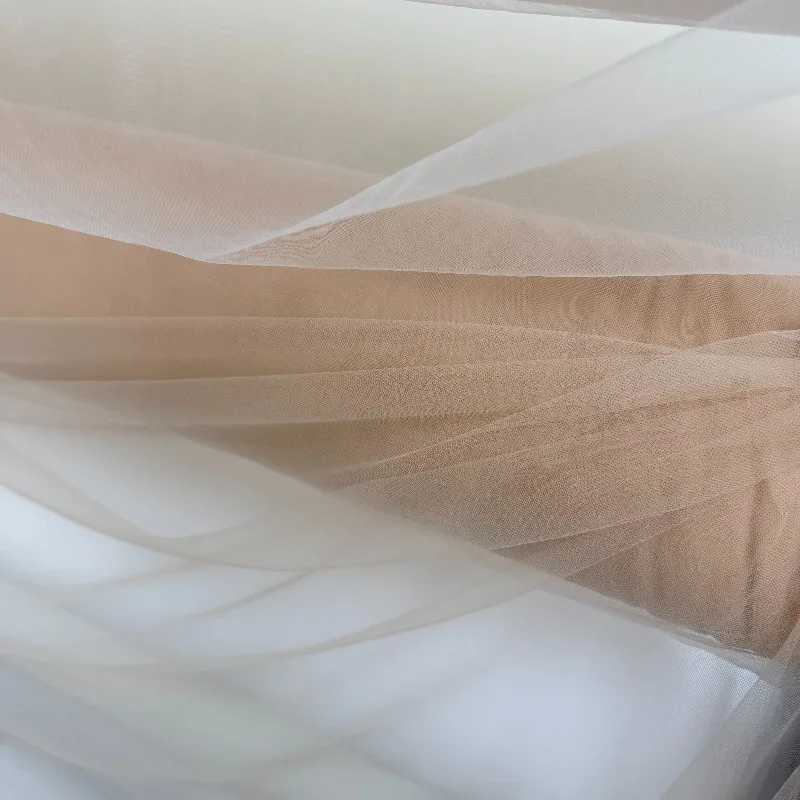 Classic Nude Soft Net Tulle Lace Trim Set for Wedding Veil Headpiece Scarf Fabric Photography Background Super Soft
