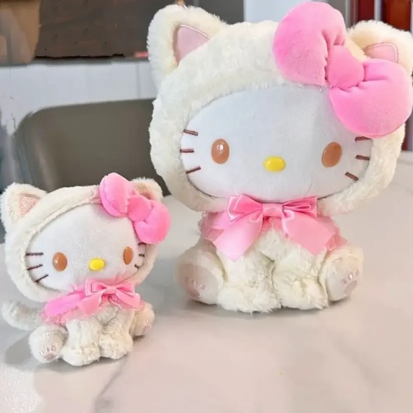 Hello Kittys Cartoon Kawali moje Melodys Cinnamorolls poduszki pluszowe zabawki miękkie wypchane lalki dla dzieci prezenty na urodziny, boże