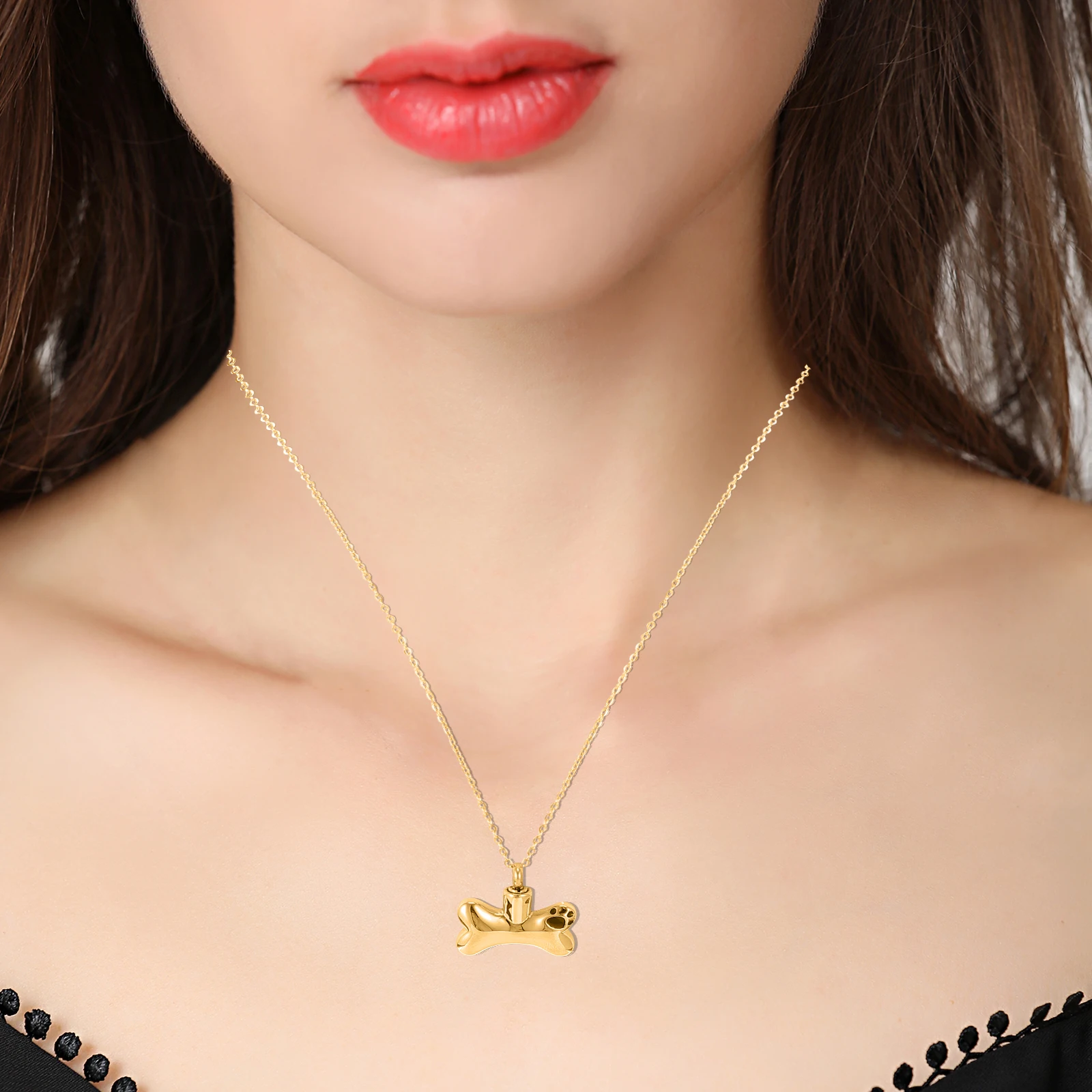 

Cremation Pet Urn Necklace Memorial Ornaments Creative Jewelry Stainless Steel Women's Ashes