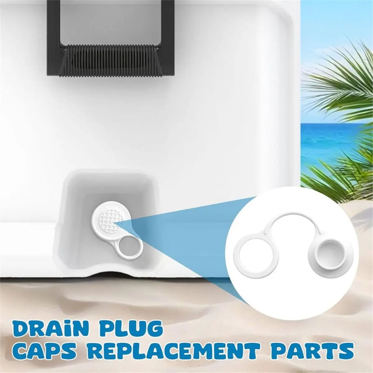 2026 New 4 PCS Cooler Drain Plug Caps, Triple-Snap Plastic Drain Plug Caps Replacement Parts for 25-70 QT Ice Chest Coolers