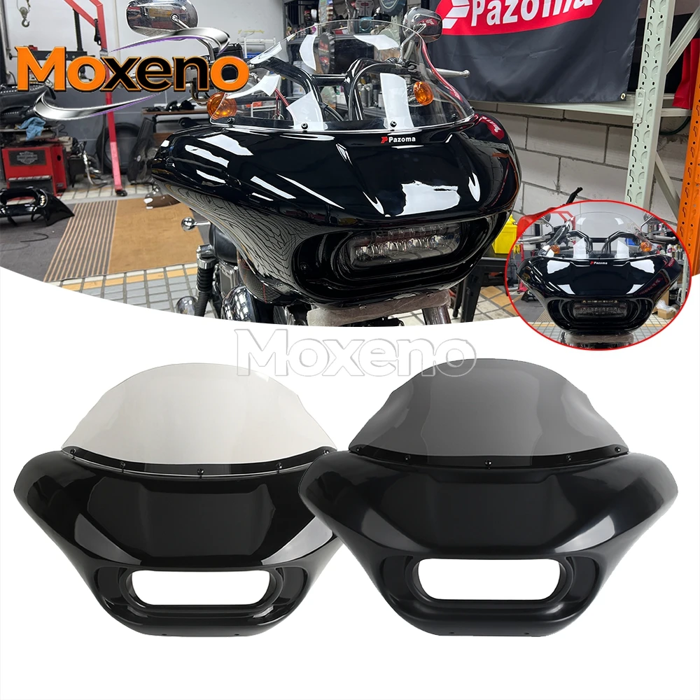 Motorcycle Front Headlight Shark Fairing Wind Shield Screen For Harley Dyna FXDL FXDLS FXDB FXDBI FXDBB FXDBP FXDF FXDFSE FXD/I