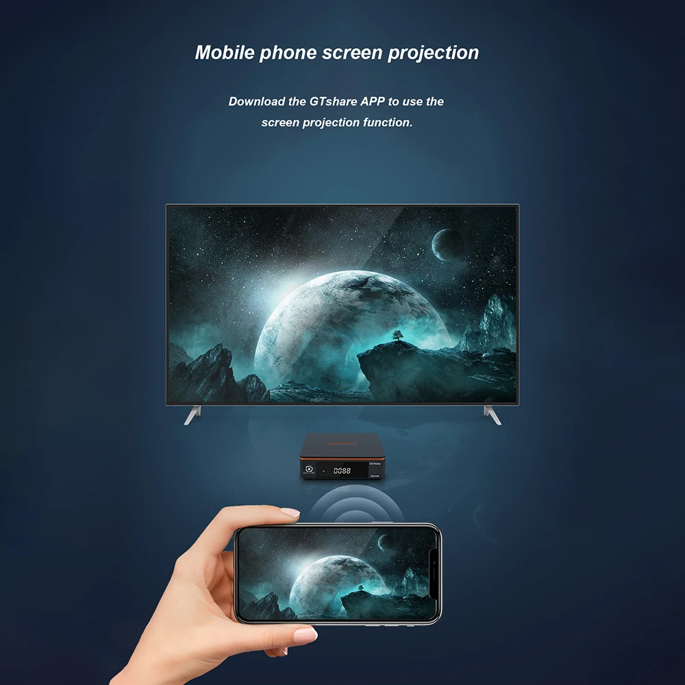 GTMEDIA-receptor de satélite V9 Prime VCM/ACM/multi-stream DVB-S/S2/S2X, actualización V9 Super, compatible con M3U, CS, H.265, WiFi integrado