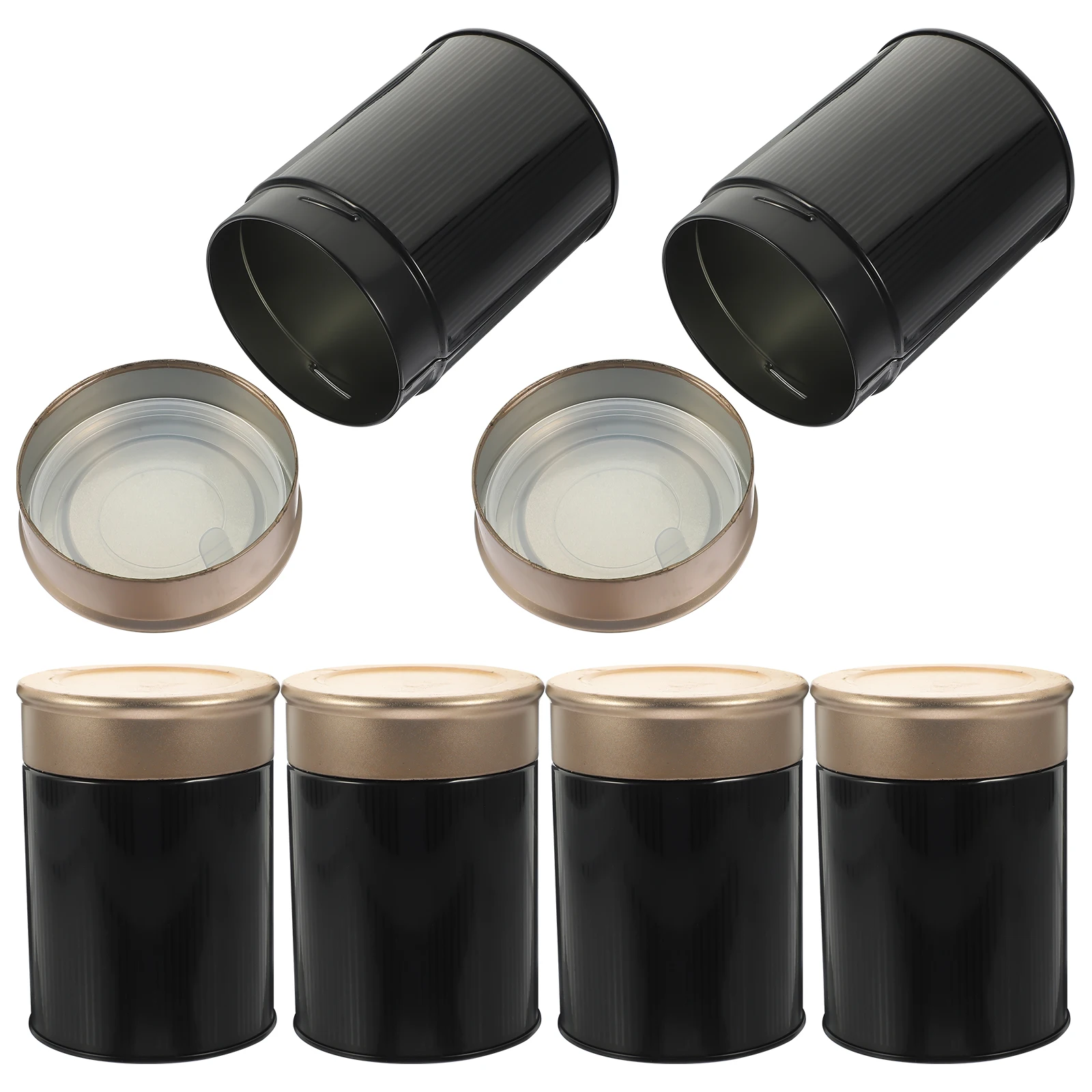 

6pcs Tea Containers Tinplate Large Storage Loose Leaf Organizer Coffee Bean Seal Canisters Tins Food Household
