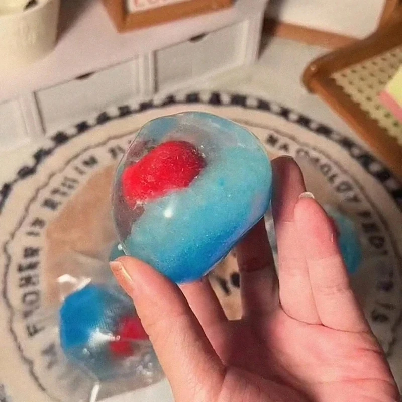 Slushie Fruit Stress Ball Squishy Shapable Non-bounce Slushy Squeeze Ball Crackling Sound Anti Stress Fidget Toys For Adult
