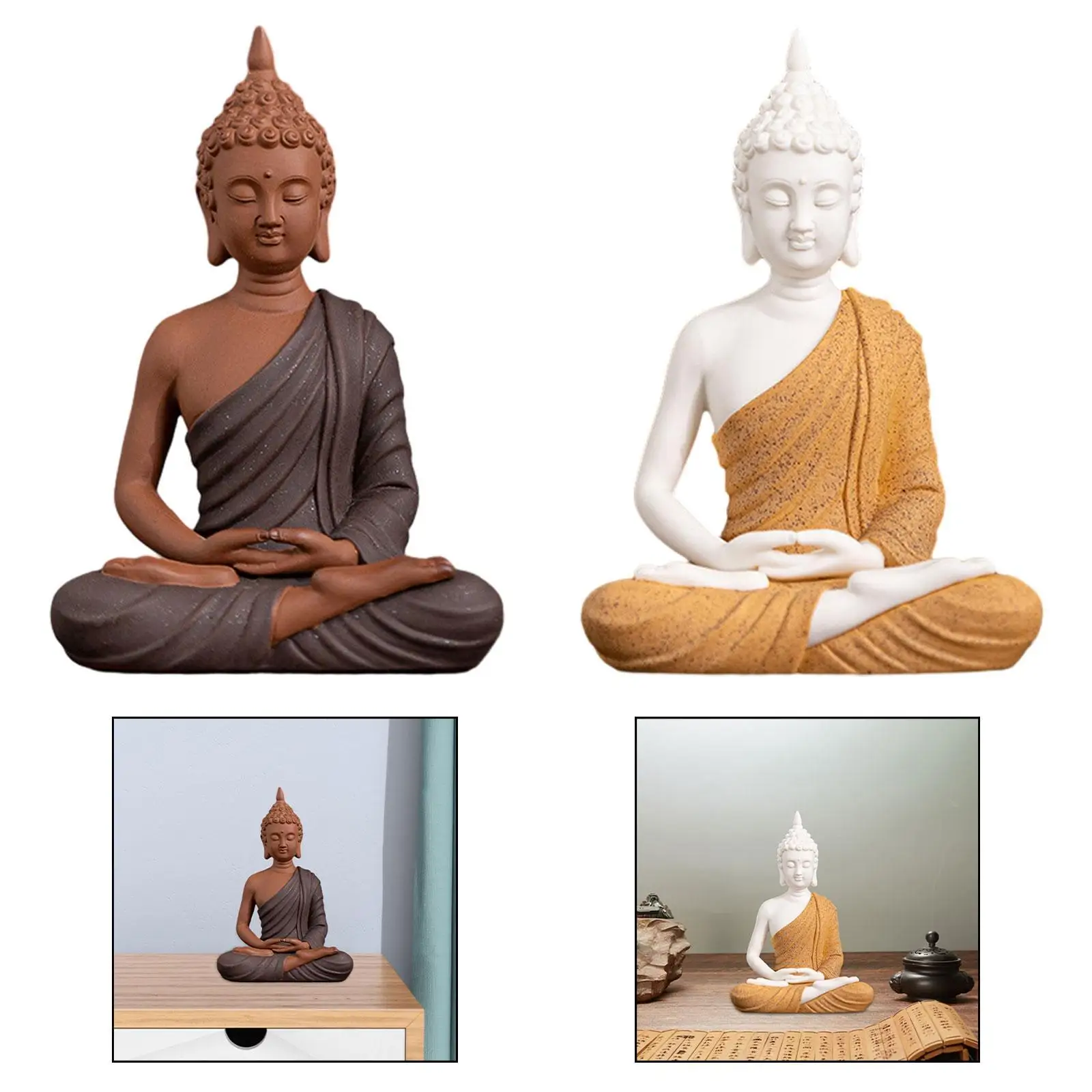 

Buddha Statue Small Religious Sculpture Decorative Friend Asian Artwork Praying