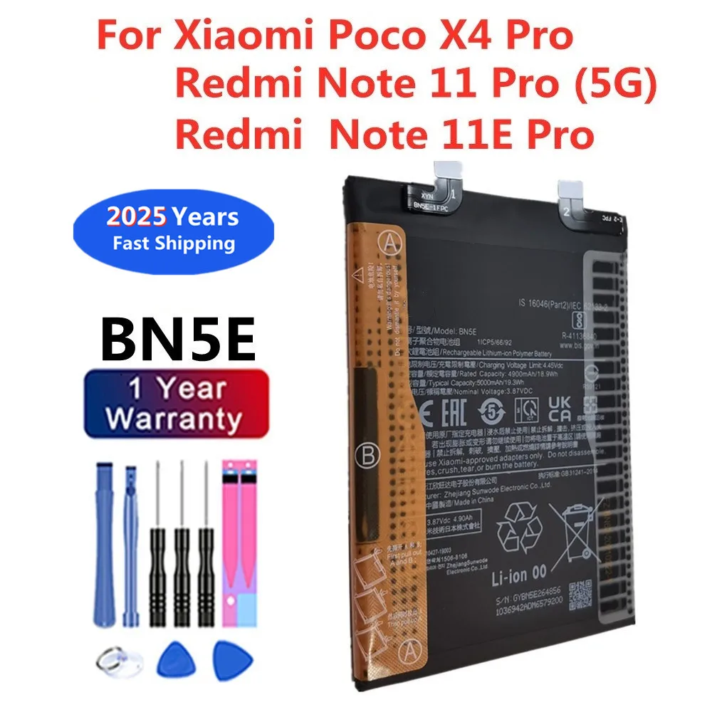 Originele Xiaomi BN5E-batterij - 5000 mAh voor Redmi Note 11 Pro 5G