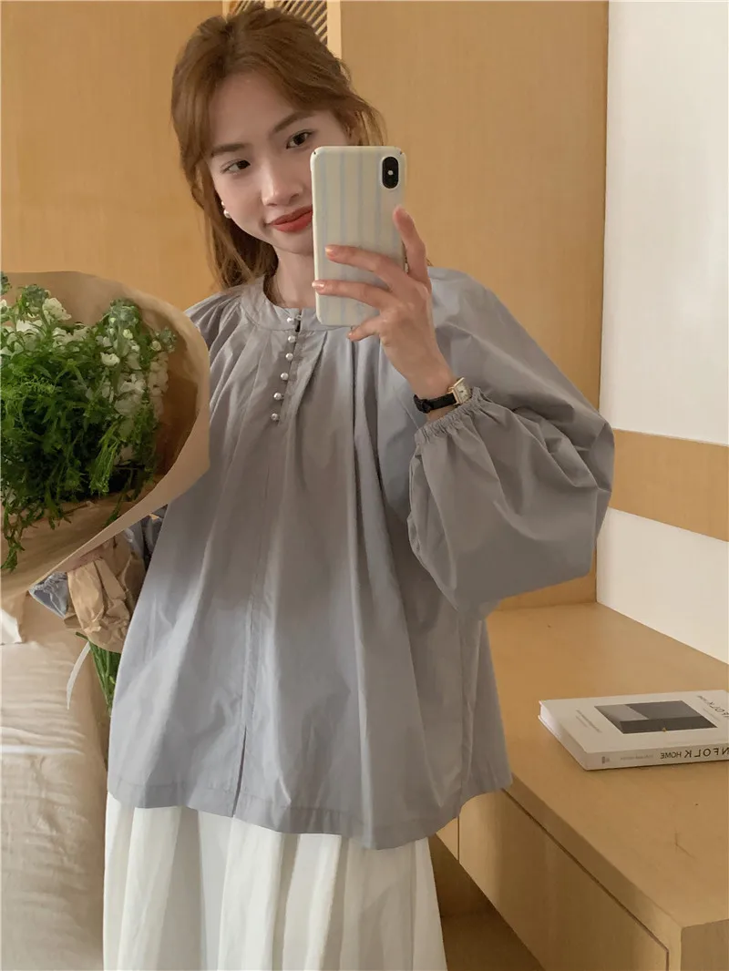 Summer Women Blouse Spring Shirt Female Woman Blouse Maxi Blusas Chiffon Casual Elegant Vintage Long Sleeve Oversize Loose White