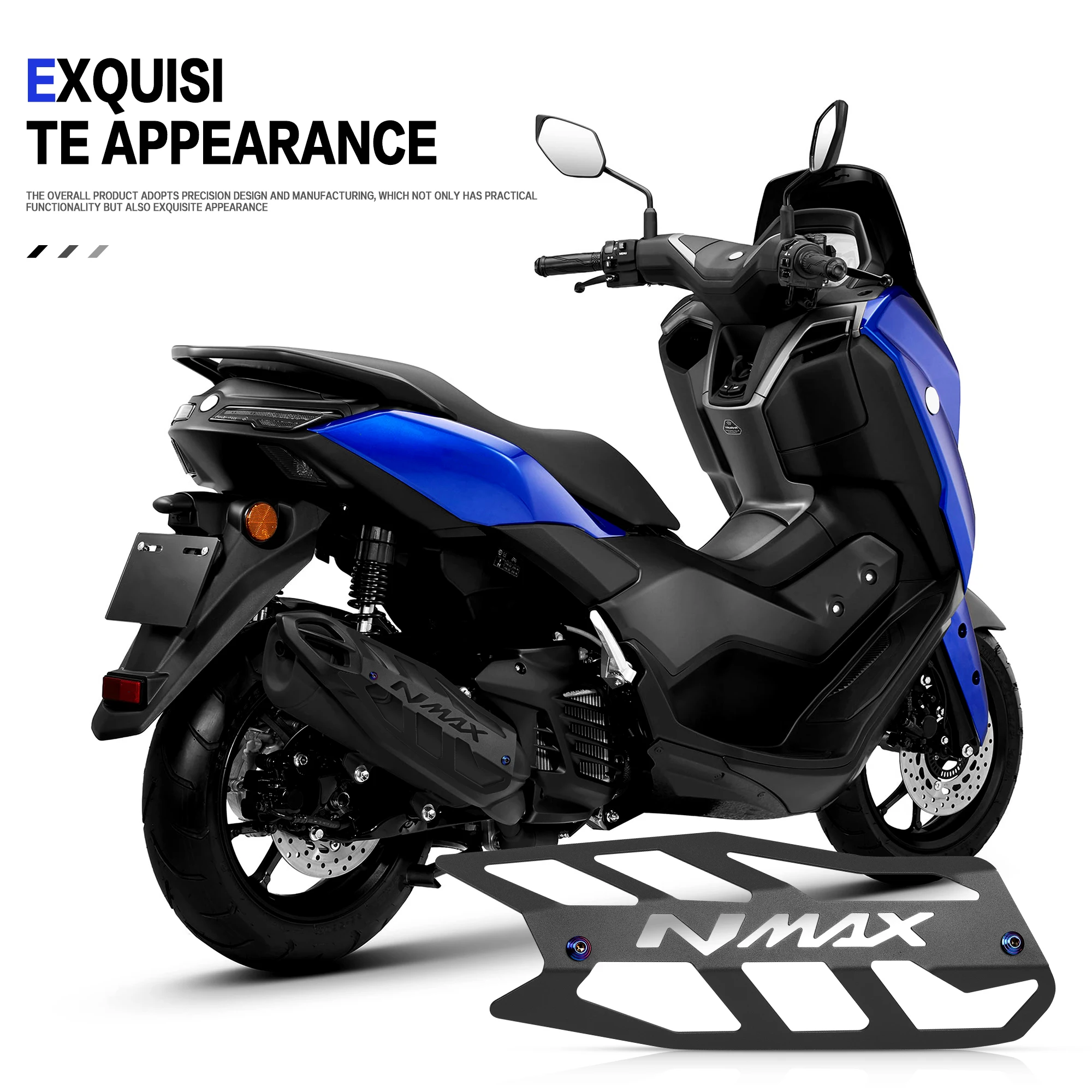 Motorcycle NMAX 155 Aluminum Alloy Exhaust Pipe Protective Cover Decorative For YAMAHA NMAX155 Nmax125 155 160 2020-2026