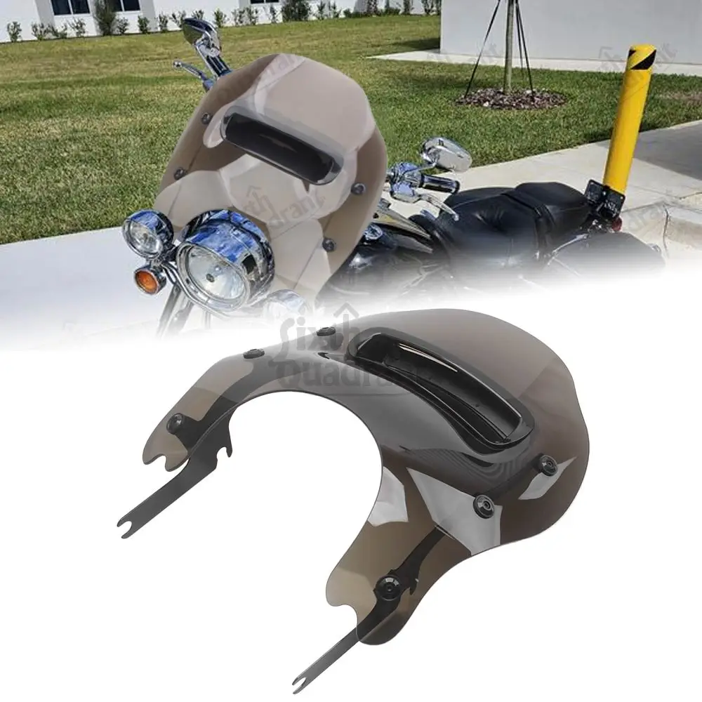 Motorcycle Wind Splitter Vented Windshield High Quality Acrylic For Harley Road King FLHRC/I FLHR/I FLHRXS 1994-2025 Brown Black