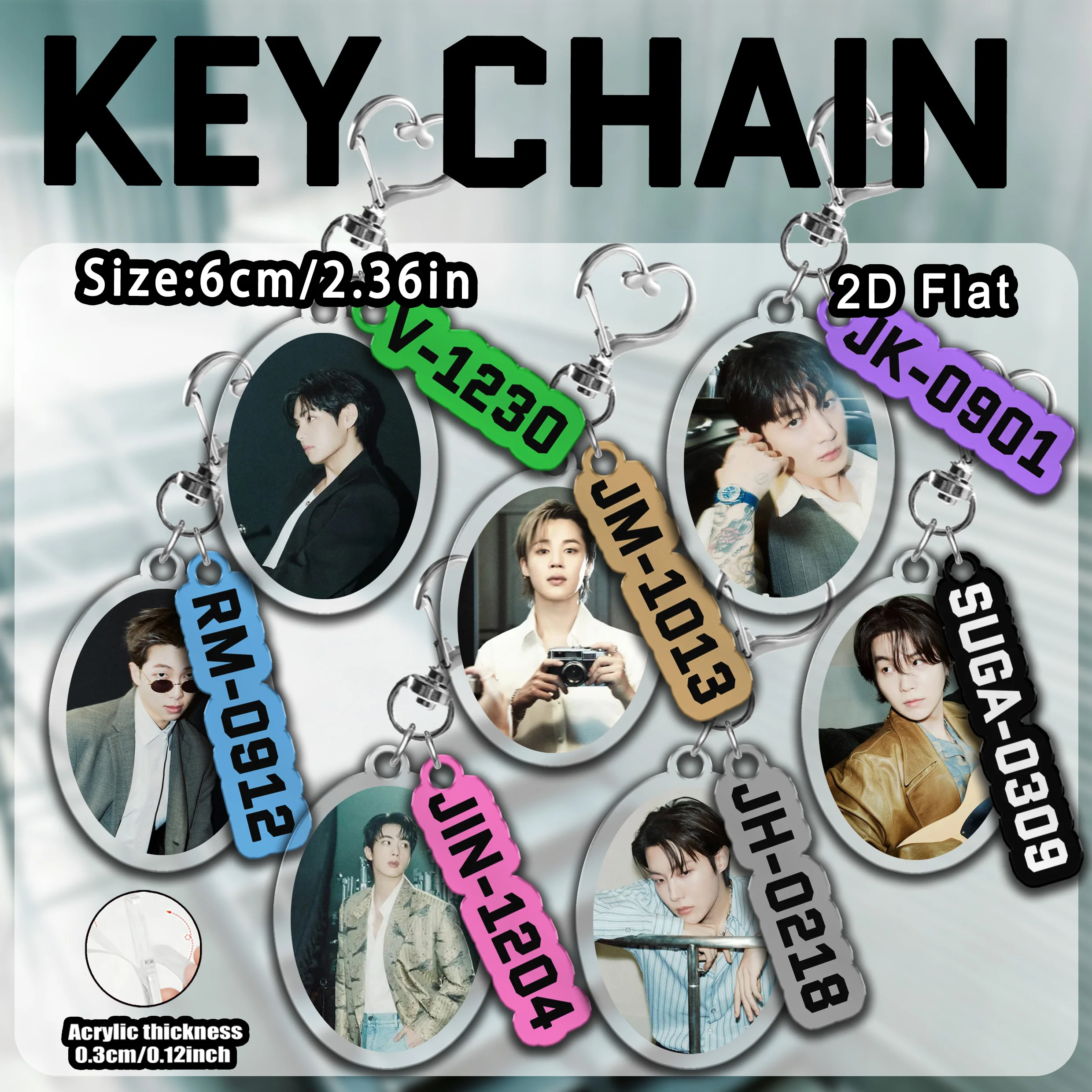 KPOP idol BTS keychain, ARIRANG style, jk jimin Suga Jin J-Hope V, rm , And their birthday ornaments, gift for ARMY