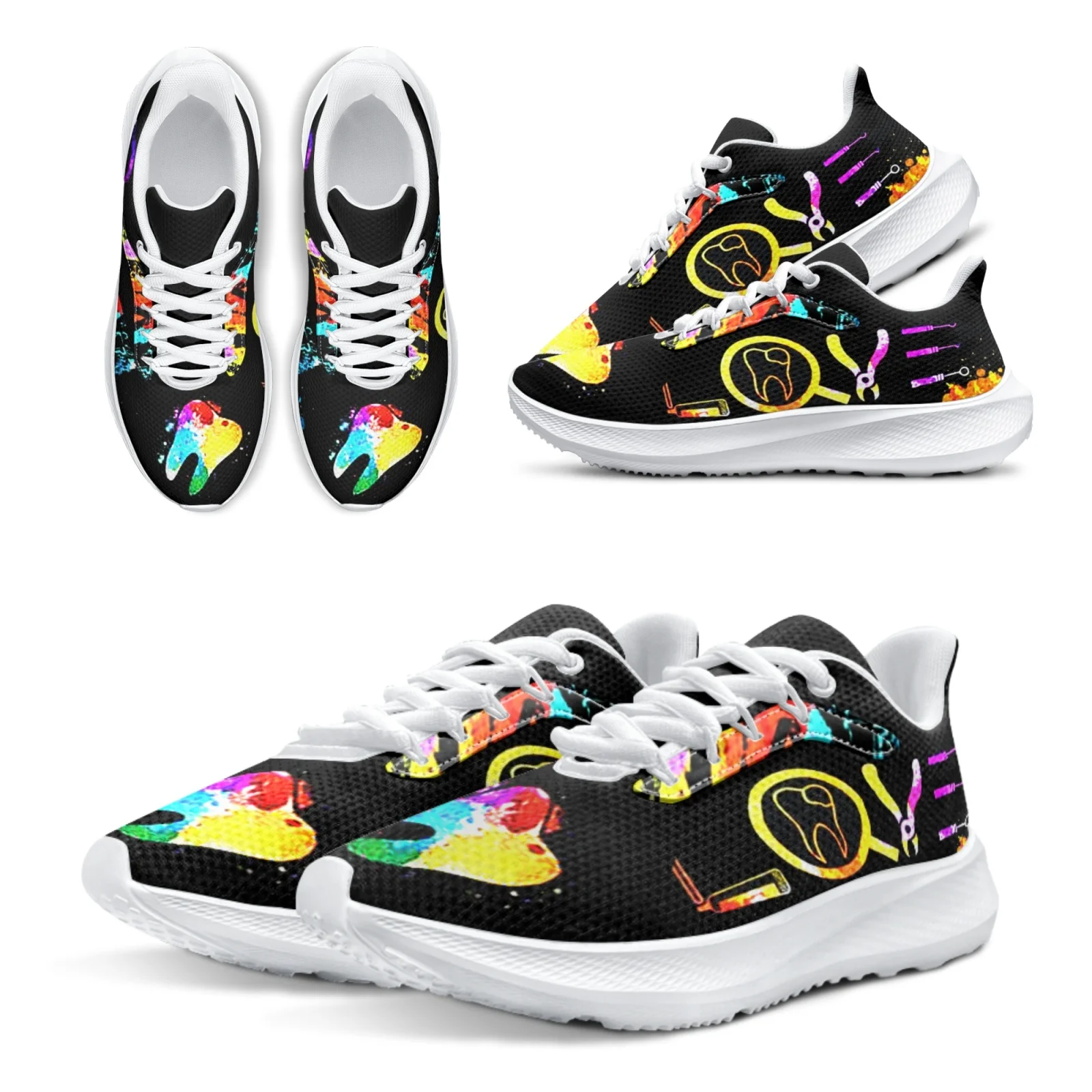 INSTANTARTS Women's Running Shoes Dentist Medical Shoes Cartoon Teeth Art Graffiti Designer Sneakers Casual Shoes For Girls