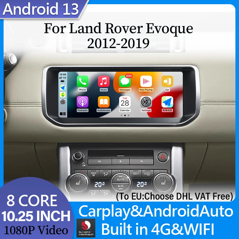 Android 13 Snapdragon Car Dvd Radio Multimedia Player GPS Navigation For Land Rover Range Rover Evoque LRX L538 Radio host unit