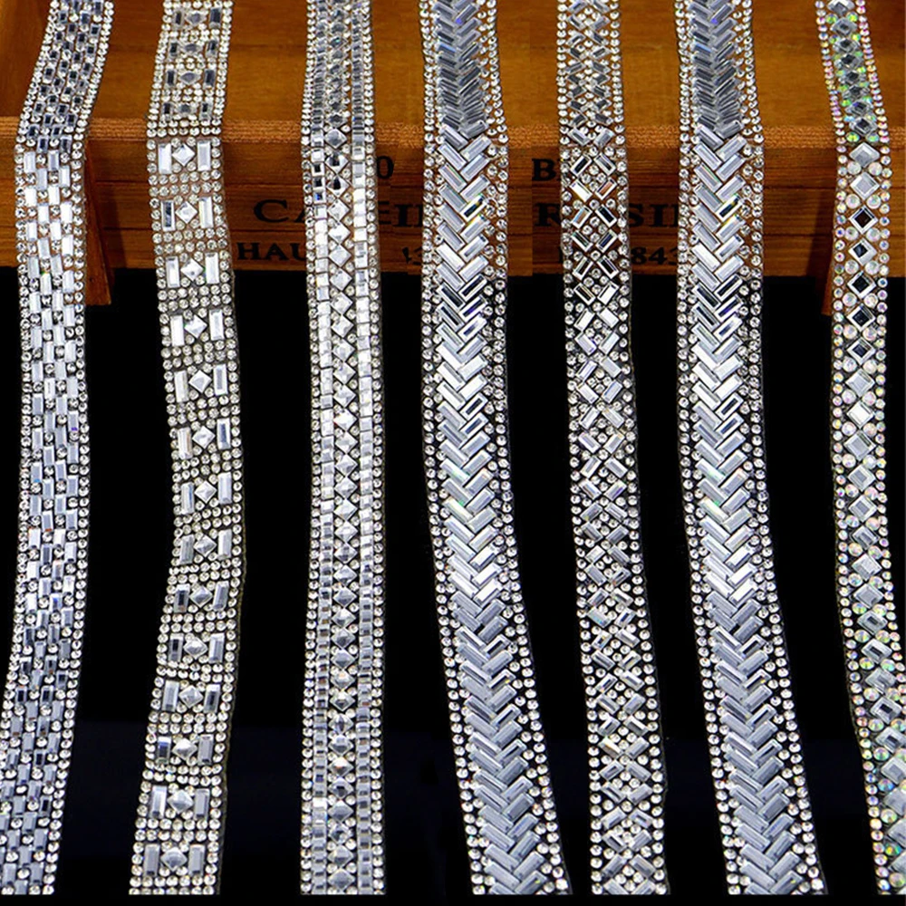 

Belt Accessories Diy Glitter Ribbon Rhinestone Strip Glittering Diy Decoration For Embellishments Accessories Design Clothing