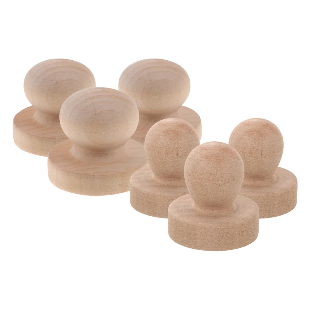 

3Pcs Solid Wood Round Stamp Handles Unfinished Smooth Grip DIY Crafting Scrapbooking Stamp Mounts for Carving Making