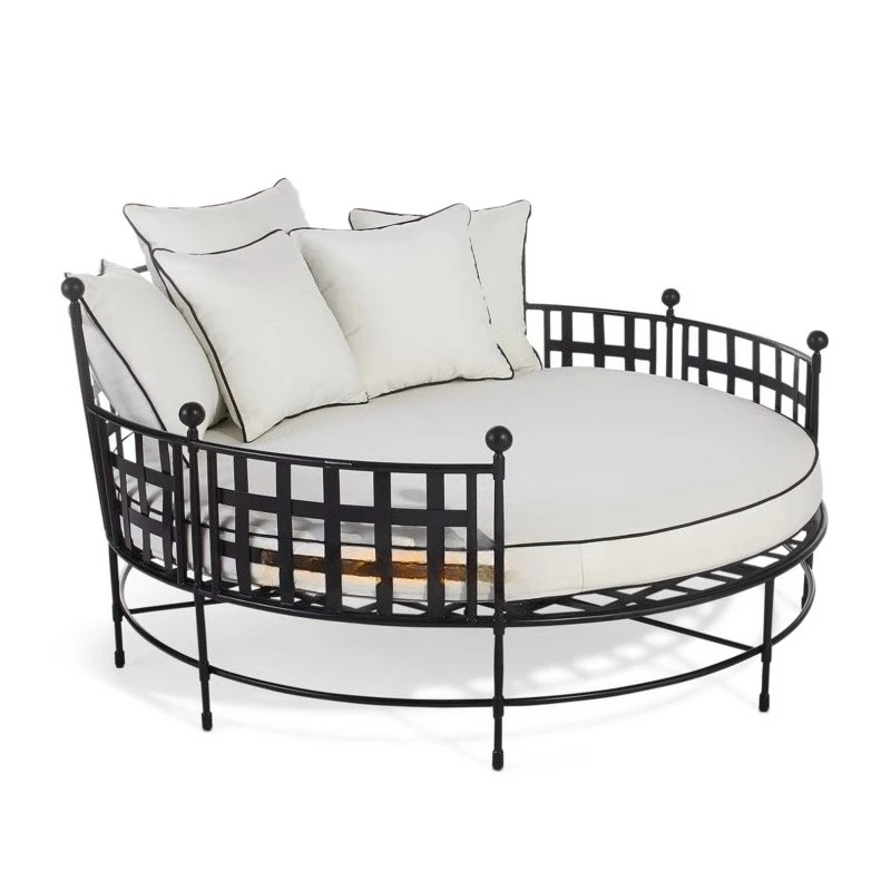 

Outdoor sofa courtyard circular garden villa mansion wrought iron outdoor waterproof sunscreen leisure sofa