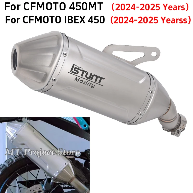 

Slip On For CFMOTO 450MT 450 MT IBEX450 IBEX 450 2024 2025 Motorcycle Exhaust Escape System Middle Link Pipe Muffler DB Killer
