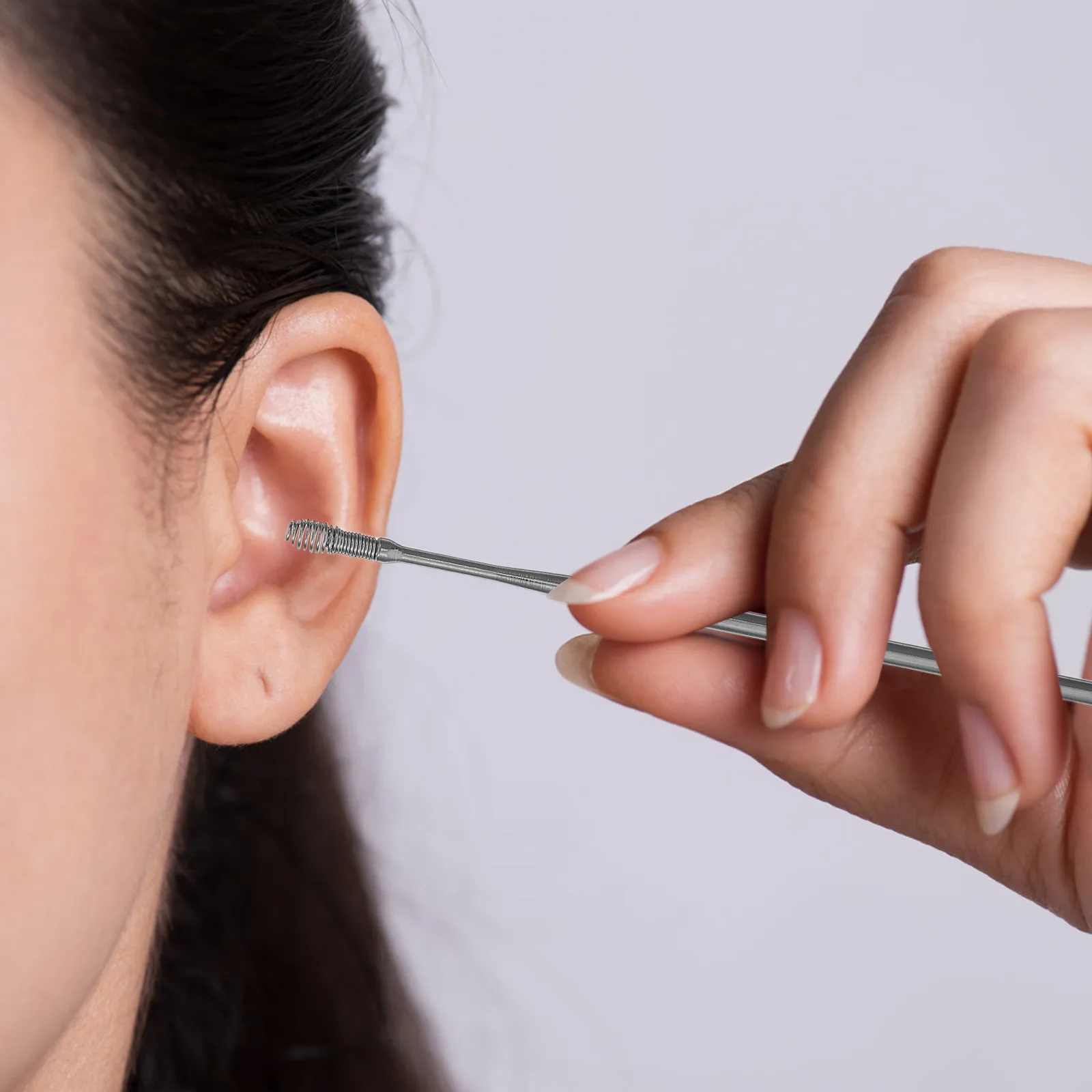 

2Pcs Universal Spiral Ear Wax Cleaner Stainless Steel Rotating Ear Care Tool Non Slip Design Easy to Clean for Daily Use