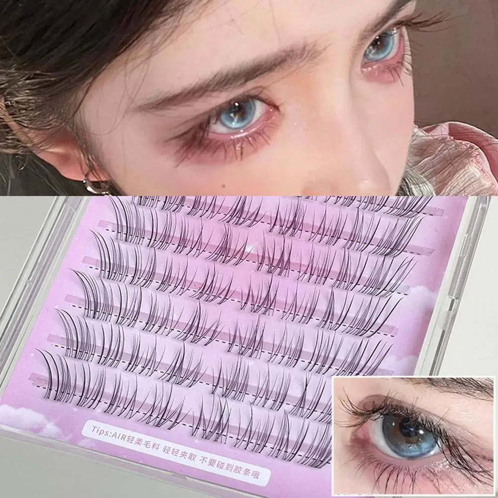 Velvet Fog Fox False Eyelashes Natural Fairy Segmented Fake Eyelash Broken Feeling Lashes Makeup Accessories ﻿