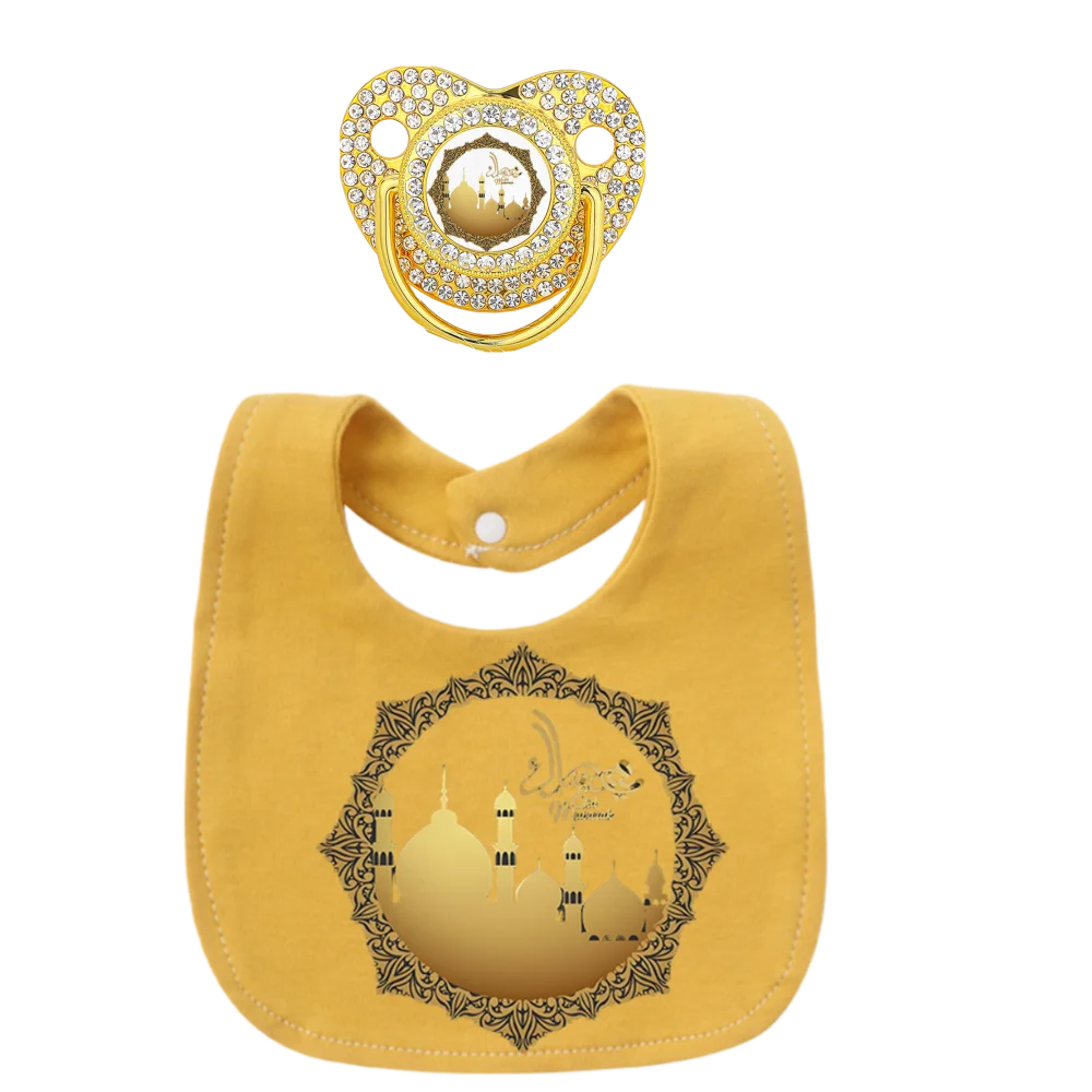 

Golden Frame Pacifier Kawaii Newborn bib Newborn wiper Baby silicone Pacifier Bling baby Pacifier BPA-free baby Chupeter 0-8M