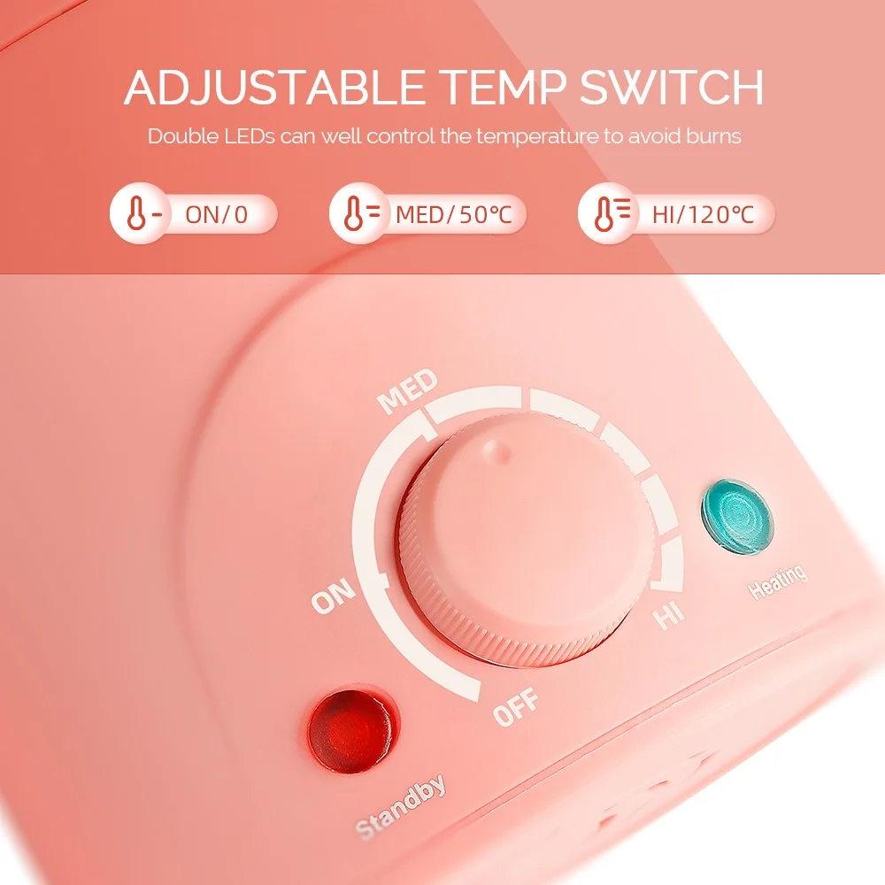 120W High Power Wax Verwarmer Ontharingsmiddel Epilator 120 ℃ Snelle Smeltwasbonen Kraal Verwarmingstool Haarverwijdering Waskit Paraffine Verwarmer