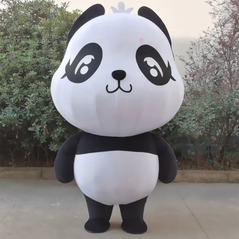 Disfraz de mascota inflable de Panda de 2m, ropa inflable de Animal para Cosplay de Navidad, juego de fiesta de Halloween, accesorios de actuación para caminar