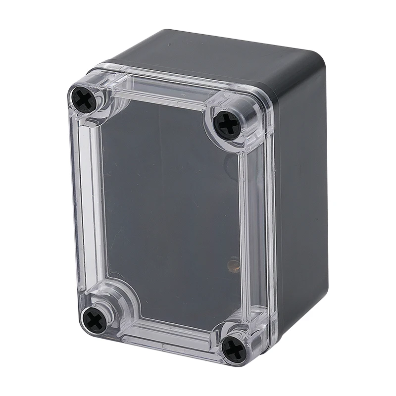 ABS Plastic Junction Box Dustproof Waterproof Electrical PCB Project Box Enclosure Case Black w PC Transparent Clear Cover Lid