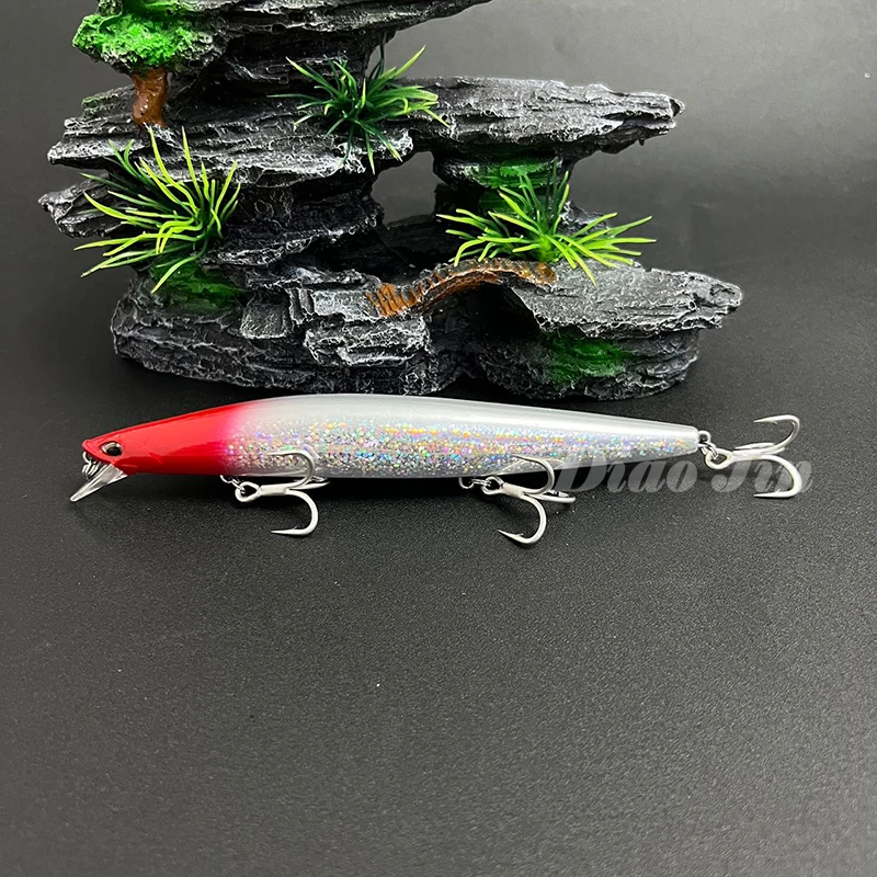 Top Fishing Lure Sinking Minnow 140S 140mm 26g Saltwater Black Bass Pike Lures Long Casting Hard Baits Tungsten Weight Pesca