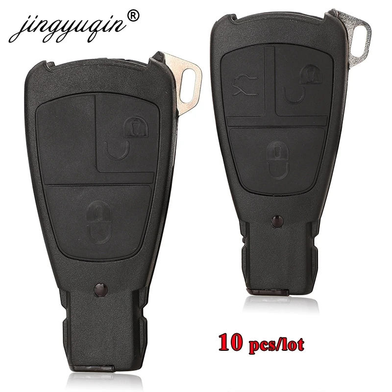 

jingyuqin 10pcs Old Model Key Case for Mercedes Benz C180 1998-2004 W202 Remote Control Key Shell 2/3 Button Smart Key Fob Cover